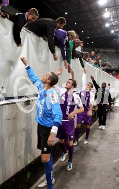 Fussball Regionalliga. SK Austria Klagenfurt gegen GAK. Florian Heindl, Fans (Klagenfurt). Klagenfurt, 1.9.2012.
Foto: kuess
---
pressefotos, pressefotografie, kuess, qs, qspictures, sport, bild, bilder, bilddatenbank