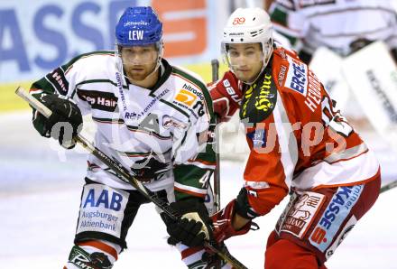 EBEL. Testspiel. EC KAC gegen Augsburg Panthers. Raphael Herburger,  (KAC), Kyle Helms (Augsburg). Klagenfurt, am 1.9.2012.
Foto: Kuess 


---
pressefotos, pressefotografie, kuess, qs, qspictures, sport, bild, bilder, bilddatenbank