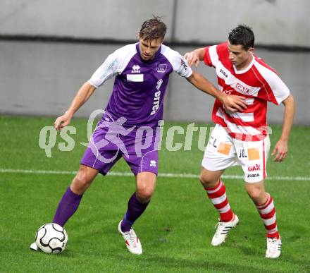 Fussball Regionalliga. SK Austria Klagenfurt gegen GAK. Boris Huettenbrenner,  (Klagenfurt), Mario Pranjic (GAK). Klagenfurt, 1.9.2012.
Foto: kuess
---
pressefotos, pressefotografie, kuess, qs, qspictures, sport, bild, bilder, bilddatenbank