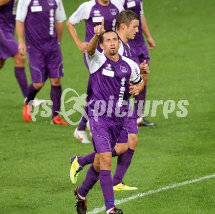 Fussball Regionalliga. SK Austria Klagenfurt gegen GAK. Torjubel Matthias Dollinger. Klagenfurt, 1.9.2012.
Foto: kuess
---
pressefotos, pressefotografie, kuess, qs, qspictures, sport, bild, bilder, bilddatenbank