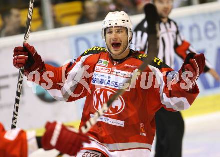 EBEL. Testspiel. EC KAC gegen Augsburg Panthers.  Torjubel Tyler Spurgeon (KAC). Klagenfurt, am 1.9.2012.
Foto: Kuess 


---
pressefotos, pressefotografie, kuess, qs, qspictures, sport, bild, bilder, bilddatenbank