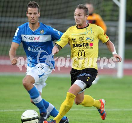 Fussball. Regionalliga. VSV gegen Allerheiligen. Thomas Pirker, (VSV), Michael Kulnik (Allerheiligen). Villach, 7.9.2012.
Foto: Kuess
---
pressefotos, pressefotografie, kuess, qs, qspictures, sport, bild, bilder, bilddatenbank