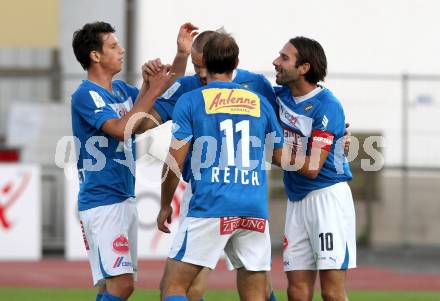 Fussball. Regionalliga. VSV gegen Allerheiligen. Torjubel Andreas Dlopst, Marco Reich, Udo Gasser, Mario Ramusch (VSV). Villach, 7.9.2012.
Foto: Kuess
---
pressefotos, pressefotografie, kuess, qs, qspictures, sport, bild, bilder, bilddatenbank