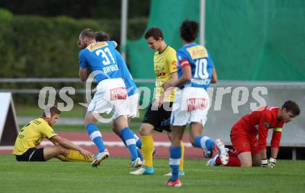 Fussball. Regionalliga. VSV gegen Allerheiligen. Torjubel Udo Gasser, Marco Reich (VSV). Villach, 7.9.2012.
Foto: Kuess
---
pressefotos, pressefotografie, kuess, qs, qspictures, sport, bild, bilder, bilddatenbank