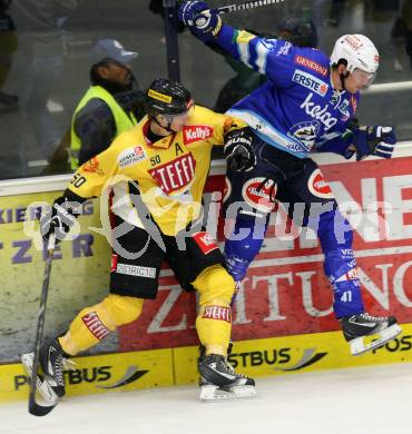 EBEL. Eishockey Bundesligal. EC VSV gegen UPC Vienna Capitals. Mario Altmann,  (VSV), Mario Fischer (Caps). Villach, am 14.9.2012.
Foto: Kuess 


---
pressefotos, pressefotografie, kuess, qs, qspictures, sport, bild, bilder, bilddatenbank