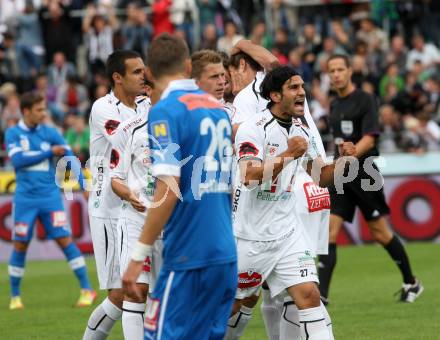 Fussball. Bundesliga. RZ Pellets WAC gegen SC Wiener Neustadt. Michele Polverino Torjubel (WAC). Wolfsberg, 15.9.2012.
Foto: Kuess

---
pressefotos, pressefotografie, kuess, qs, qspictures, sport, bild, bilder, bilddatenbank