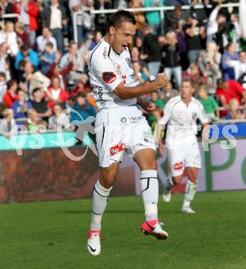 Fussball. Bundesliga. RZ Pellets WAC gegen SC Wiener Neustadt. Torjubel Michael Liendl (WAC). Wolfsberg, 15.9.2012.
Foto: Kuess

---
pressefotos, pressefotografie, kuess, qs, qspictures, sport, bild, bilder, bilddatenbank