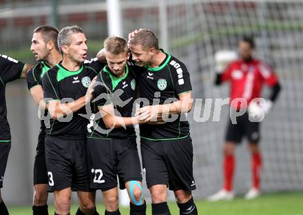 Fussball Regionalliga. SK Austria Klagenfurt gegen Pasching. Torjubel Pasching. Klagenfurt, 15.9.2012. 
Foto: Kuess

---
pressefotos, pressefotografie, kuess, qs, qspictures, sport, bild, bilder, bilddatenbank