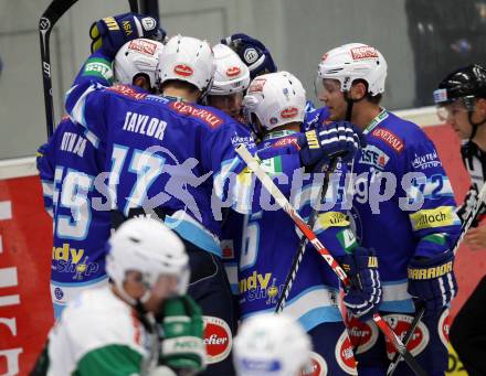 EBEL. Eishockey Bundesligal. EC VSV gegen HDD TELEMACH Olimpija Ljubljana. Torjubel VSV. Villach, am 21.9.2012.
Foto: Kuess 


---
pressefotos, pressefotografie, kuess, qs, qspictures, sport, bild, bilder, bilddatenbank