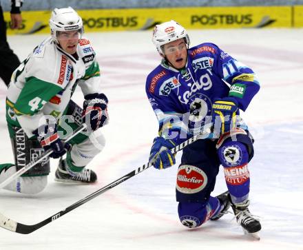 EBEL. Eishockey Bundesligal. EC VSV gegen HDD TELEMACH Olimpija Ljubljana. Derek Ryan (VSV), ERMAN Matevz (Laibach). Villach, am 21.9.2012.
Foto: Kuess 


---
pressefotos, pressefotografie, kuess, qs, qspictures, sport, bild, bilder, bilddatenbank