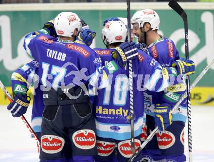 EBEL. Eishockey Bundesligal. EC VSV gegen HDD TELEMACH Olimpija Ljubljana. Torjubel VSV. Villach, am 21.9.2012.
Foto: Kuess 


---
pressefotos, pressefotografie, kuess, qs, qspictures, sport, bild, bilder, bilddatenbank