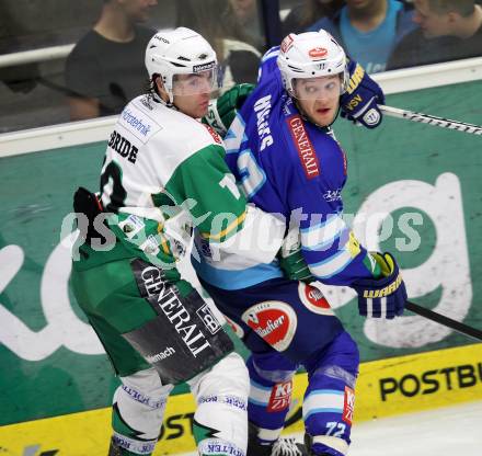 EBEL. Eishockey Bundesligal. EC VSV gegen HDD TELEMACH Olimpija Ljubljana. John HUghes (VSV), MCBRIDE Brock (Laibach). Villach, am 21.9.2012.
Foto: Kuess 


---
pressefotos, pressefotografie, kuess, qs, qspictures, sport, bild, bilder, bilddatenbank