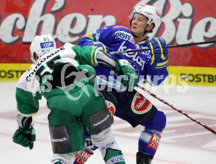 EBEL. Eishockey Bundesligal. EC VSV gegen HDD TELEMACH Olimpija Ljubljana. Antti Pusa (VSV), COULOMBE Patrick (Laibach). Villach, am 21.9.2012.
Foto: Kuess 


---
pressefotos, pressefotografie, kuess, qs, qspictures, sport, bild, bilder, bilddatenbank