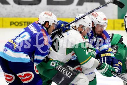 EBEL. Eishockey Bundesligal. EC VSV gegen HDD TELEMACH Olimpija Ljubljana. Derek Damon, Justin Taylor, (VSV), ROPRET Anze (Laibach). Villach, am 21.9.2012.
Foto: Kuess 


---
pressefotos, pressefotografie, kuess, qs, qspictures, sport, bild, bilder, bilddatenbank