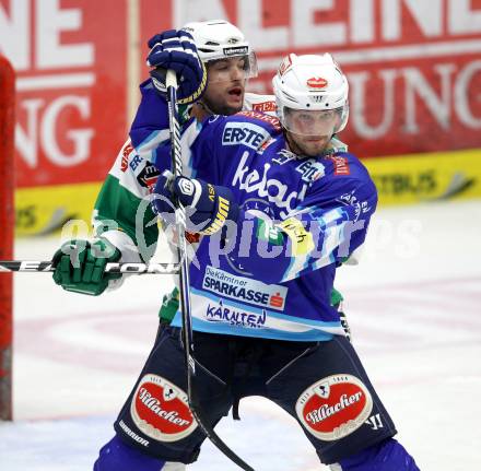 EBEL. Eishockey Bundesligal. EC VSV gegen HDD TELEMACH Olimpija Ljubljana. Mario Altmann (VSV), ANDREW Thomas (Laibach). Villach, am 21.9.2012.
Foto: Kuess 


---
pressefotos, pressefotografie, kuess, qs, qspictures, sport, bild, bilder, bilddatenbank