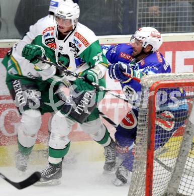 EBEL. Eishockey Bundesligal. EC VSV gegen HDD TELEMACH Olimpija Ljubljana. Gerhard Unterluggauer (VSV), RATCHUK Michael (Laibach). Villach, am 21.9.2012.
Foto: Kuess 


---
pressefotos, pressefotografie, kuess, qs, qspictures, sport, bild, bilder, bilddatenbank