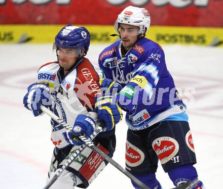 EBEL. Eishockey Bundesliga. VSV gegen Medvescak Zagreb. Klemen Pretnar (VSV), Curtis Fraser (Zagreb). Villach, am 23.9.2012.
Foto: Kuess
---
pressefotos, pressefotografie, kuess, qs, qspictures, sport, bild, bilder, bilddatenbank