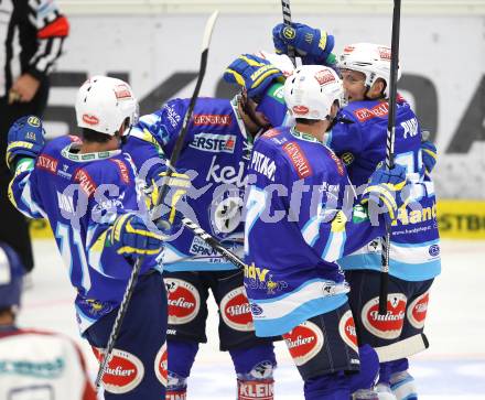 EBEL. Eishockey Bundesliga. VSV gegen Medvescak Zagreb. Torjubel  (VSV). Villach, am 23.9.2012.
Foto: Kuess
---
pressefotos, pressefotografie, kuess, qs, qspictures, sport, bild, bilder, bilddatenbank