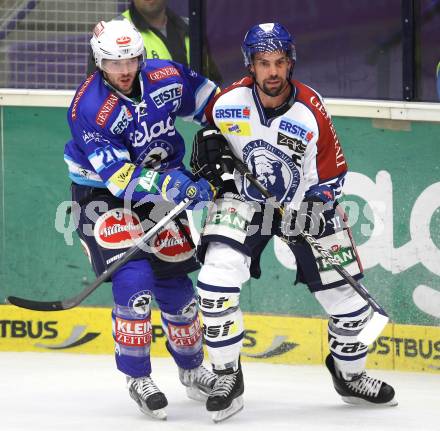 EBEL. Eishockey Bundesliga. VSV gegen Medvescak Zagreb. Benjamin Petrik (VSV), Alan Letang (Zagreb). Villach, am 23.9.2012.
Foto: Kuess
---
pressefotos, pressefotografie, kuess, qs, qspictures, sport, bild, bilder, bilddatenbank