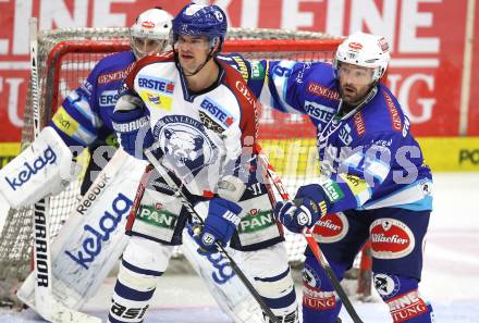 EBEL. Eishockey Bundesliga. VSV gegen Medvescak Zagreb. Gerhard Unterluggauer (VSV), Curtis Fraser (Zagreb). Villach, am 23.9.2012.
Foto: Kuess
---
pressefotos, pressefotografie, kuess, qs, qspictures, sport, bild, bilder, bilddatenbank