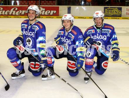 EBEL. Eishockey Bundesligal. EC VSV gegen KHL Medvescak Zagreb. Stefan Bacher, Antti Pusa, Andreas Wiedergut (VSV). Villach, am 23.9.2012.
Foto: Kuess 


---
pressefotos, pressefotografie, kuess, qs, qspictures, sport, bild, bilder, bilddatenbank