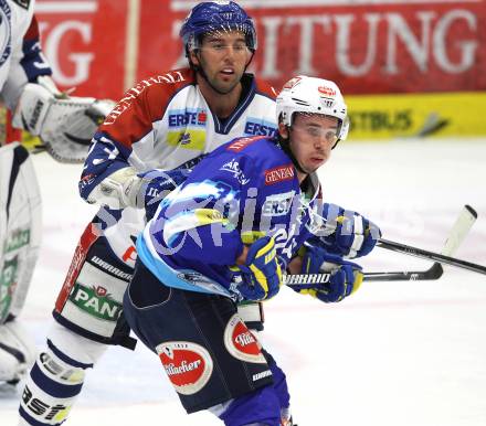 EBEL. Eishockey Bundesliga. VSV gegen Medvescak Zagreb. Marco Pewal (VSV), Sasa Martinovic (Zagreb). Villach, am 23.9.2012.
Foto: Kuess
---
pressefotos, pressefotografie, kuess, qs, qspictures, sport, bild, bilder, bilddatenbank