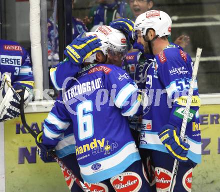 EBEL. Eishockey Bundesliga. VSV gegen Medvescak Zagreb. Torjubel  (VSV). Villach, am 23.9.2012.
Foto: Kuess
---
pressefotos, pressefotografie, kuess, qs, qspictures, sport, bild, bilder, bilddatenbank