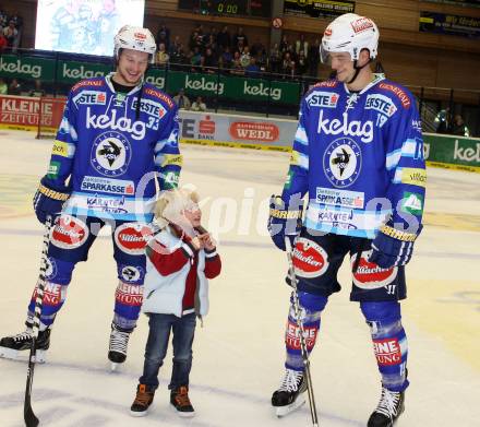 EBEL. Eishockey Bundesligal. EC VSV gegen HDD TELEMACH Olimpija Ljubljana. Andreas Wiedergut, Stefan Bacher, Sohn von Gerhard Unterluggauer (VSV). Villach, am 21.9.2012.
Foto: Kuess 


---
pressefotos, pressefotografie, kuess, qs, qspictures, sport, bild, bilder, bilddatenbank