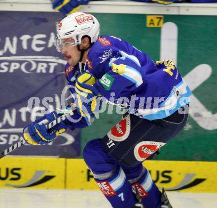 EBEL. Eishockey Bundesligal. EC VSV gegen KHL Medvescak Zagreb. Klemen Pretnar (VSV). Villach, am 23.9.2012.
Foto: Kuess 


---
pressefotos, pressefotografie, kuess, qs, qspictures, sport, bild, bilder, bilddatenbank