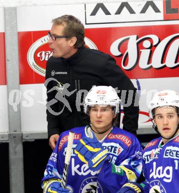 EBEL. Eishockey Bundesligal. EC VSV gegen HDD TELEMACH Olimpija Ljubljana. Trainer Hannu Jaervenpaeae (VSV). Villach, am 21.9.2012.
Foto: Kuess 

---
pressefotos, pressefotografie, kuess, qs, qspictures, sport, bild, bilder, bilddatenbank