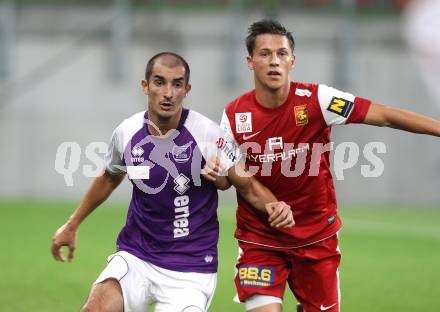 Fussball OEFB Cup. SK Austria Klagenfurt gegen FC Admira Wacker Moedling. Rexhe Bytyci (Austria), Rene Seebacher (Admira). Klagenfurt, am 25.9.2012.
Foto: Kuess
---
pressefotos, pressefotografie, kuess, qs, qspictures, sport, bild, bilder, bilddatenbank