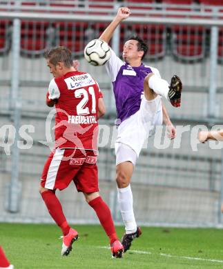 Fussball OEFB Cup. SK Austria Klagenfurt gegen FC Admira Wacker Moedling. Matthias Dollinger (Austria), Benjamin Freudenthaler (Admira). Klagenfurt, am 25.9.2012.
Foto: Kuess
---
pressefotos, pressefotografie, kuess, qs, qspictures, sport, bild, bilder, bilddatenbank