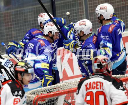 EBEL. Eishockey Bundesligal. EC VSV gegen HC Orli Znojmo. Torjubel Marco Pewal (VSV). Villach, am 28.9.2012.
Foto: Kuess 


---
pressefotos, pressefotografie, kuess, qs, qspictures, sport, bild, bilder, bilddatenbank