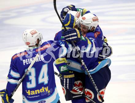 EBEL. Eishockey Bundesligal. EC VSV gegen HC Orli Znojmo. Torjubel Nikolaus Hartl (VSV). Villach, am 28.9.2012.
Foto: Kuess 


---
pressefotos, pressefotografie, kuess, qs, qspictures, sport, bild, bilder, bilddatenbank