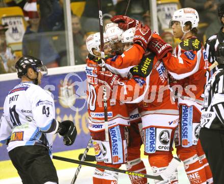 EBEL. Eishockey Bundesliga. EC KAC gegen SAPA Fehervar AV19. Torjubel  (KAC). Klagenfurt, am 28.9.2012.
Foto: Kuess 


---
pressefotos, pressefotografie, kuess, qs, qspictures, sport, bild, bilder, bilddatenbank