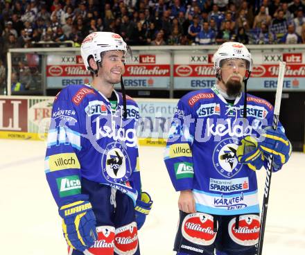 EBEL. Eishockey Bundesligal. EC VSV gegen HC Orli Znojmo. Derek Ryan, Markus Peintner, (VSV). Villach, am 28.9.2012.
Foto: Kuess 


---
pressefotos, pressefotografie, kuess, qs, qspictures, sport, bild, bilder, bilddatenbank