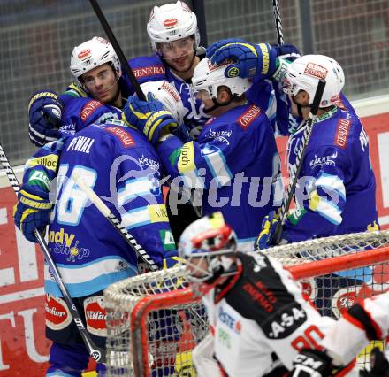 EBEL. Eishockey Bundesligal. EC VSV gegen HC Orli Znojmo. Torjubel VSV. Villach, am 28.9.2012.
Foto: Kuess 


---
pressefotos, pressefotografie, kuess, qs, qspictures, sport, bild, bilder, bilddatenbank