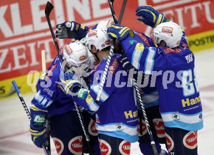 EBEL. Eishockey Bundesligal. EC VSV gegen HC Orli Znojmo. Torjubel VSV. Villach, am 28.9.2012.
Foto: Kuess 


---
pressefotos, pressefotografie, kuess, qs, qspictures, sport, bild, bilder, bilddatenbank