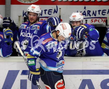 EBEL. Eishockey Bundesligal. EC VSV gegen HC Orli Znojmo. Torjubel Stefan Bacher (VSV). Villach, am 28.9.2012.
Foto: Kuess 


---
pressefotos, pressefotografie, kuess, qs, qspictures, sport, bild, bilder, bilddatenbank