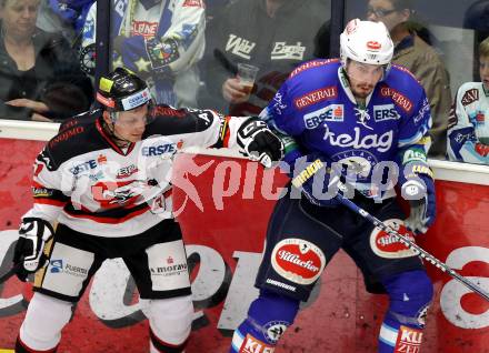 EBEL. Eishockey Bundesligal. EC VSV gegen HC Orli Znojmo. Justin Taylor,  (VSV), Jan Seda (Znojmo). Villach, am 28.9.2012.
Foto: Kuess 


---
pressefotos, pressefotografie, kuess, qs, qspictures, sport, bild, bilder, bilddatenbank