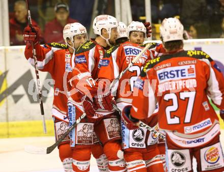 EBEL. Eishockey Bundesliga. EC KAC gegen UPC Vienna Capitals.  Torjubel(KAC).. Klagenfurt, am 30.9.2012.
Foto: Kuess 


---
pressefotos, pressefotografie, kuess, qs, qspictures, sport, bild, bilder, bilddatenbank