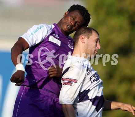 Fussball Regionalliga. SAK gegen SK Austria Klagenfurt. Christian Dlopst, (SAK), Eric Akoto (Austria Klagenfurt). Klagenfurt, 6.10.2012.
Foto: Kuess
---
pressefotos, pressefotografie, kuess, qs, qspictures, sport, bild, bilder, bilddatenbank