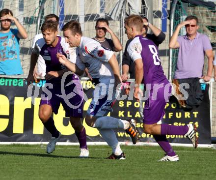 Fussball Regionalliga. SAK gegen SK Austria Klagenfurt. Darijo Biscan, Boris Huettenbrenner, (SAK), Peter Pucker (Austria Klagenfurt). Klagenfurt, 6.10.2012.
Foto: Kuess
---
pressefotos, pressefotografie, kuess, qs, qspictures, sport, bild, bilder, bilddatenbank