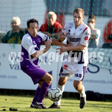 Fussball Regionalliga. SAK gegen SK Austria Klagenfurt. Christian Dlopst, (SAK), Matthias Dollinger  (Austria Klagenfurt). Klagenfurt, 6.10.2012.
Foto: Kuess
---
pressefotos, pressefotografie, kuess, qs, qspictures, sport, bild, bilder, bilddatenbank