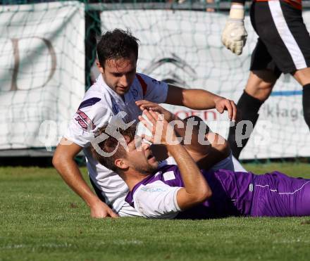 Fussball Regionalliga. SAK gegen SK Austria Klagenfurt. Murat Veliu,  (SAK), Boris Huettenbrenner (Austria Klagenfurt). Klagenfurt, 6.10.2012.
Foto: Kuess
---
pressefotos, pressefotografie, kuess, qs, qspictures, sport, bild, bilder, bilddatenbank