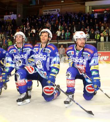 EBEL. Eishockey Bundesligal. EC VSV gegen Dornbirner Eishockey Club.  Derek Ryan, Derek Damon, Michael Grabner (VSV). Villach, am 7.10.2012.
Foto: Kuess 


---
pressefotos, pressefotografie, kuess, qs, qspictures, sport, bild, bilder, bilddatenbank