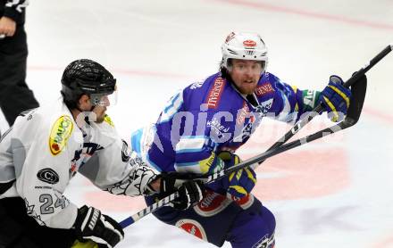 EBEL. Eishockey Bundesligal. EC VSV gegen Dornbirner Eishockey Club.  Michael Grabner, (VSV), SLIVNIK David (Dornbirn).. Villach, am 7.10.2012.
Foto: Kuess 


---
pressefotos, pressefotografie, kuess, qs, qspictures, sport, bild, bilder, bilddatenbank