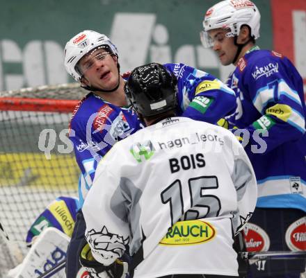 EBEL. Eishockey Bundesligal. EC VSV gegen Dornbirner Eishockey Club.  Mario Altmann, (VSV), BOIS Daniel (Dornbirn). Villach, am 7.10.2012.
Foto: Kuess 


---
pressefotos, pressefotografie, kuess, qs, qspictures, sport, bild, bilder, bilddatenbank