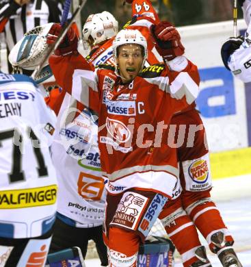 EBEL. Eishockey Bundesliga. EC KAC gegen EHC LIWEST Linz. Torjubel Thomas Koch  (KAC). Klagenfurt, am 7.10.2012.
Foto: Kuess 


---
pressefotos, pressefotografie, kuess, qs, qspictures, sport, bild, bilder, bilddatenbank