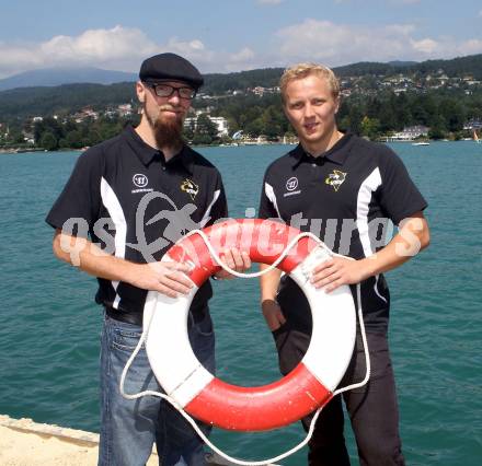 EBEL. Eishockey Bundesliga. Pressekonferenz VSV. Markus Peintner, Antti Pusa. Velden, am 14.8.2012.
Foto: Kuess
---
pressefotos, pressefotografie, kuess, qs, qspictures, sport, bild, bilder, bilddatenbank